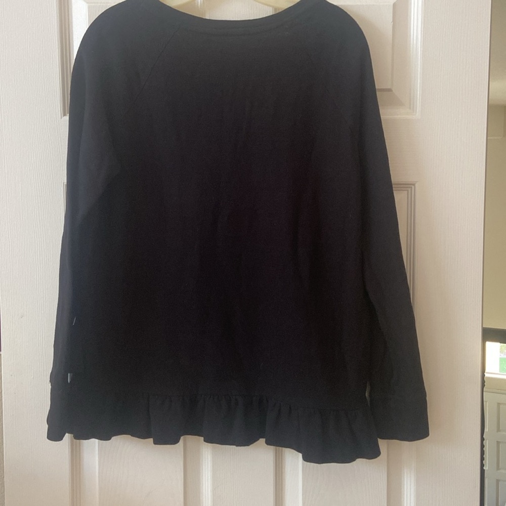 LOFT Black Ruffle Hem top - Picture 5 of 6